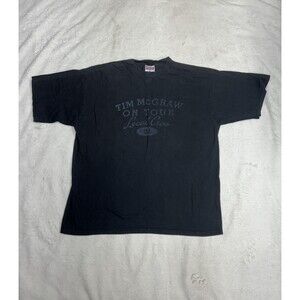 Tim Mcgraw On Tour Local Crew T-Shirt 2001 Vintage Tee Faded Black Size XL